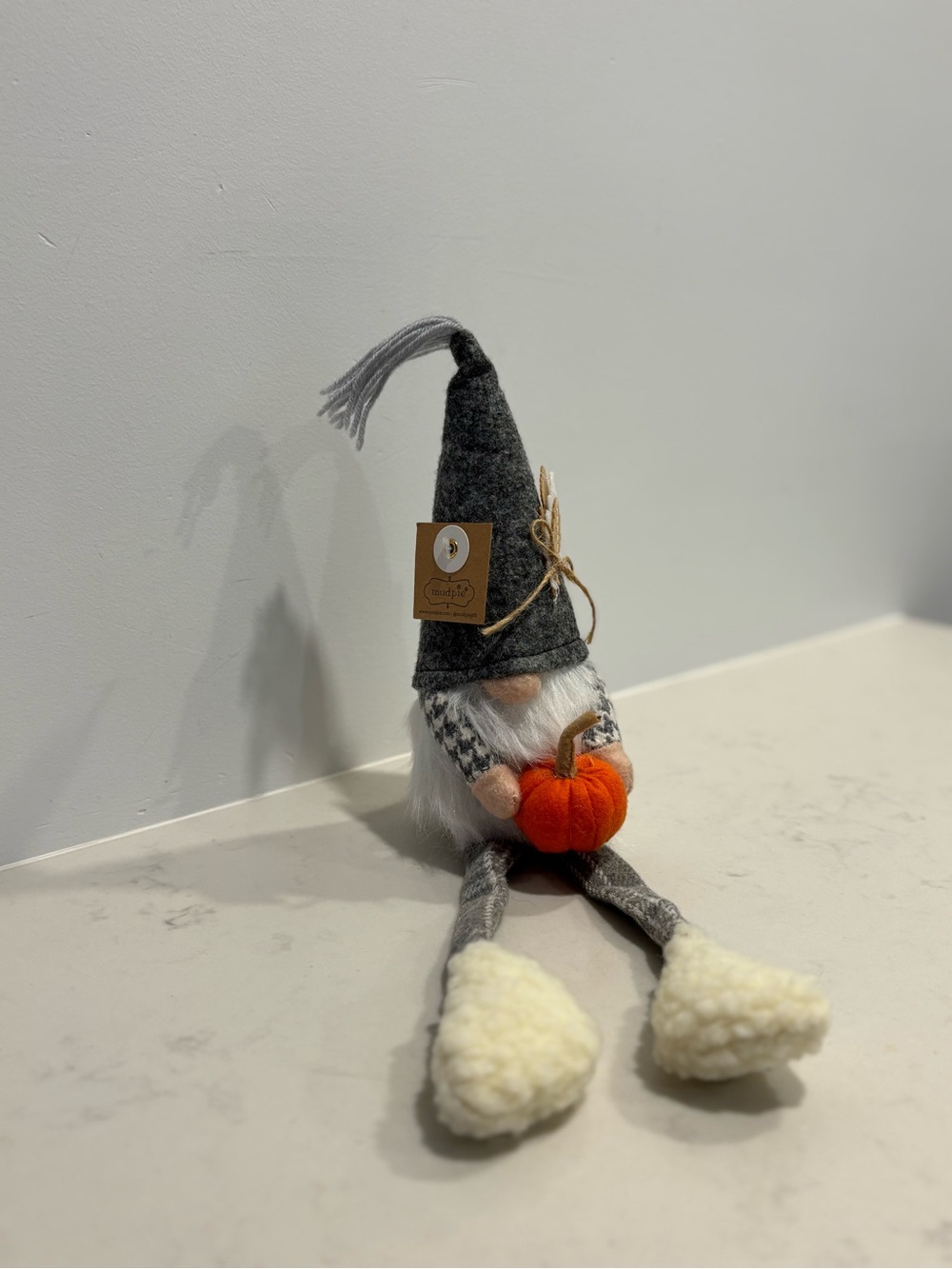 Fall decor shelf sitter Gnome plush with pumpkin